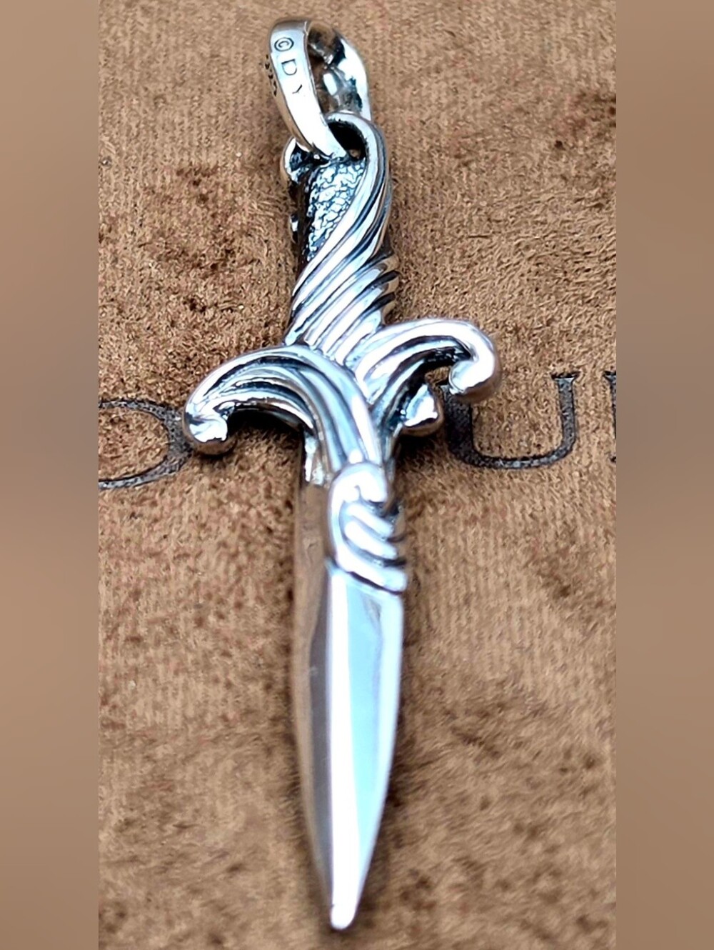 David Yurman Sterling Silver Decorative Dagger Amulet
